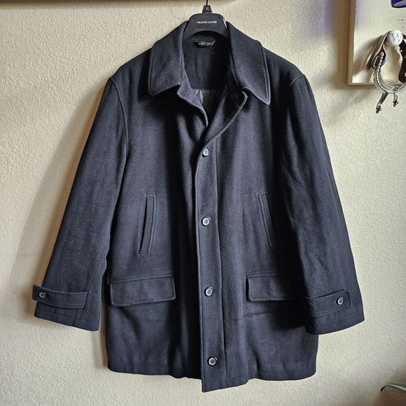 Lauren Ralph Lauren Pea Coat Men’s Size 44R Wool Blend, Classic Black, Business - Picture 3 of 7